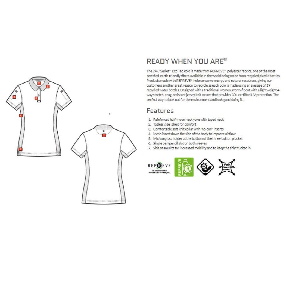 24-7 SERIES WOMEN’S SHORT SLEEVE ECO TEC POLO