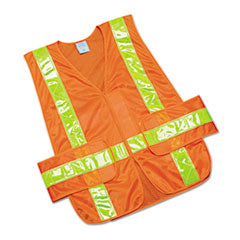 SAFETY VEST, ORANGE W/YELLOW REFLECTIVE TRIM EA