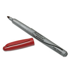 PERMANENT MARKER, FINE BULLET TIP, RED INK BX