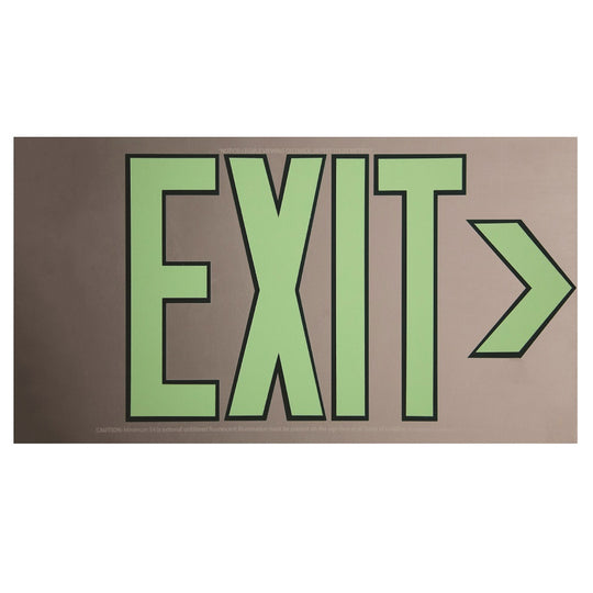 424000NIB0243 PHOTOLUMINESCENT NO FRAME/MOUNT ONE SIDED EXIT SIGN