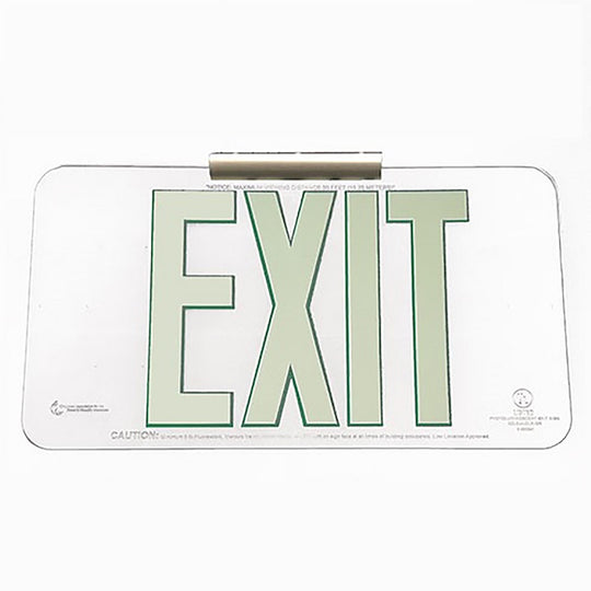 424000NIB0269 PHOTOLUMINESCENT ONE SIDED EXIT SIGN, W/MOUNT BRACKET