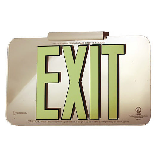 424000NIB0270 PHOTOLUMINESCENT ONE SIDED EXIT SIGN, w/MOUNT BRACKET