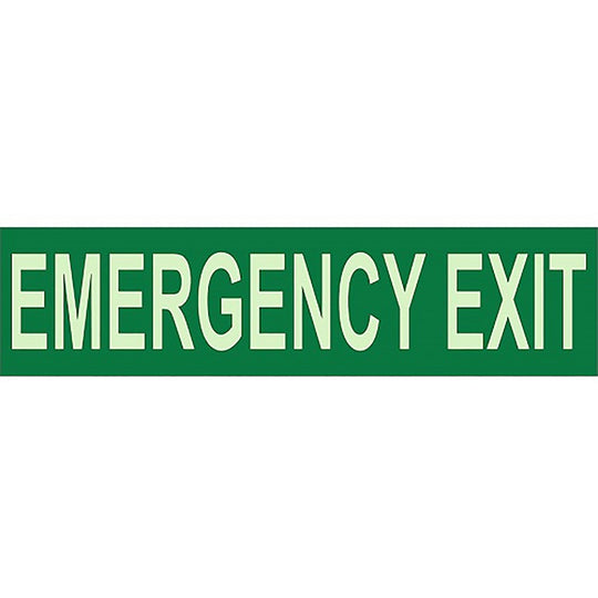 424000NIB0273 PHOTOLUMINESCENT "EMERGENCY EXIT" LABEL EA