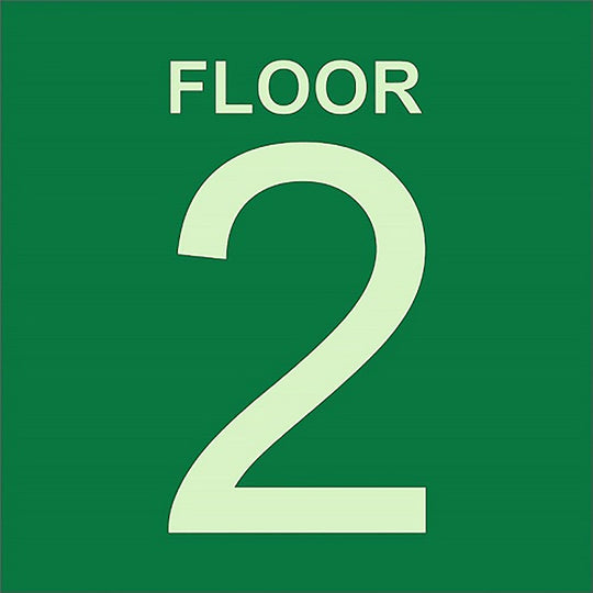 424000NIB0283 PHOTOLUMINESCENT GREEN, FLOOR 2 SIGN