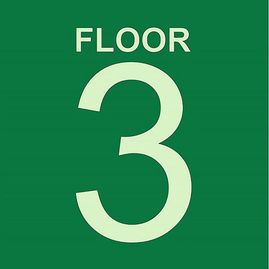 424000NIB0284 PHOTOLUMINESCENT GREEN, FLOOR 3 SIGN