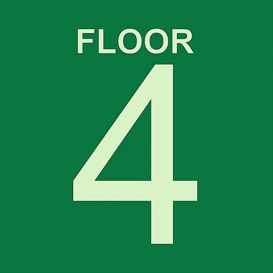 424000NIB0285 PHOTOLUMINESCENT GREEN, FLOOR 4 SIGN