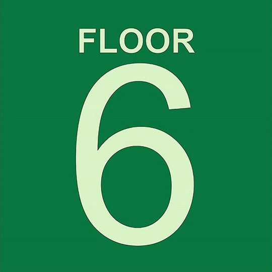 424000NIB0287 PHOTOLUMINESCENT GREEN, FLOOR 6 SIGN