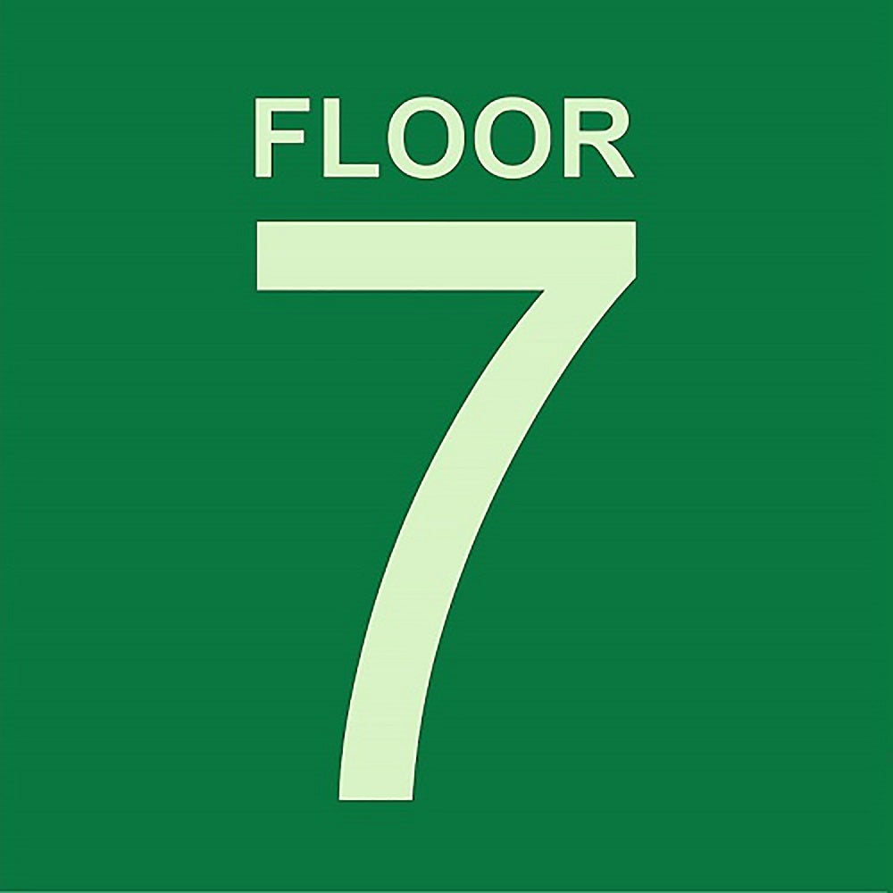 424000NIB0288 PHOTOLUMINESCENT GREEN, FLOOR 7 SIGN