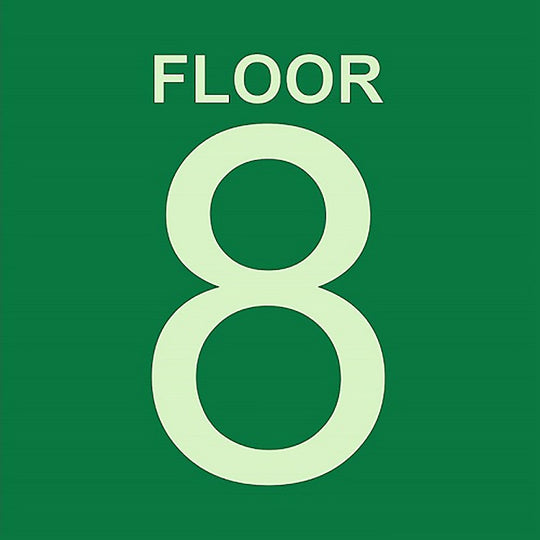 424000NIB0289 PHOTOLUMINESCENT GREEN, FLOOR 8 SIGN