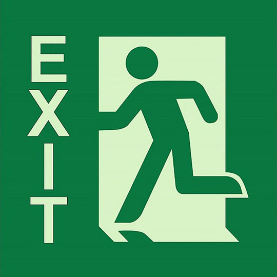 424000NIB0295 PHOTOLUMINESCENT "EXIT LEFT" SIGN