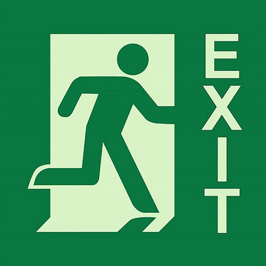 424000NIB0296 PHOTOLUMINESCENT "EXIT RIGHT" SIGN