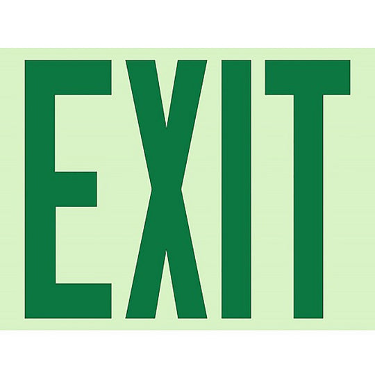 424000NIB0303 PHOTOLUMINESCENT GREEN "EXIT" SIGN