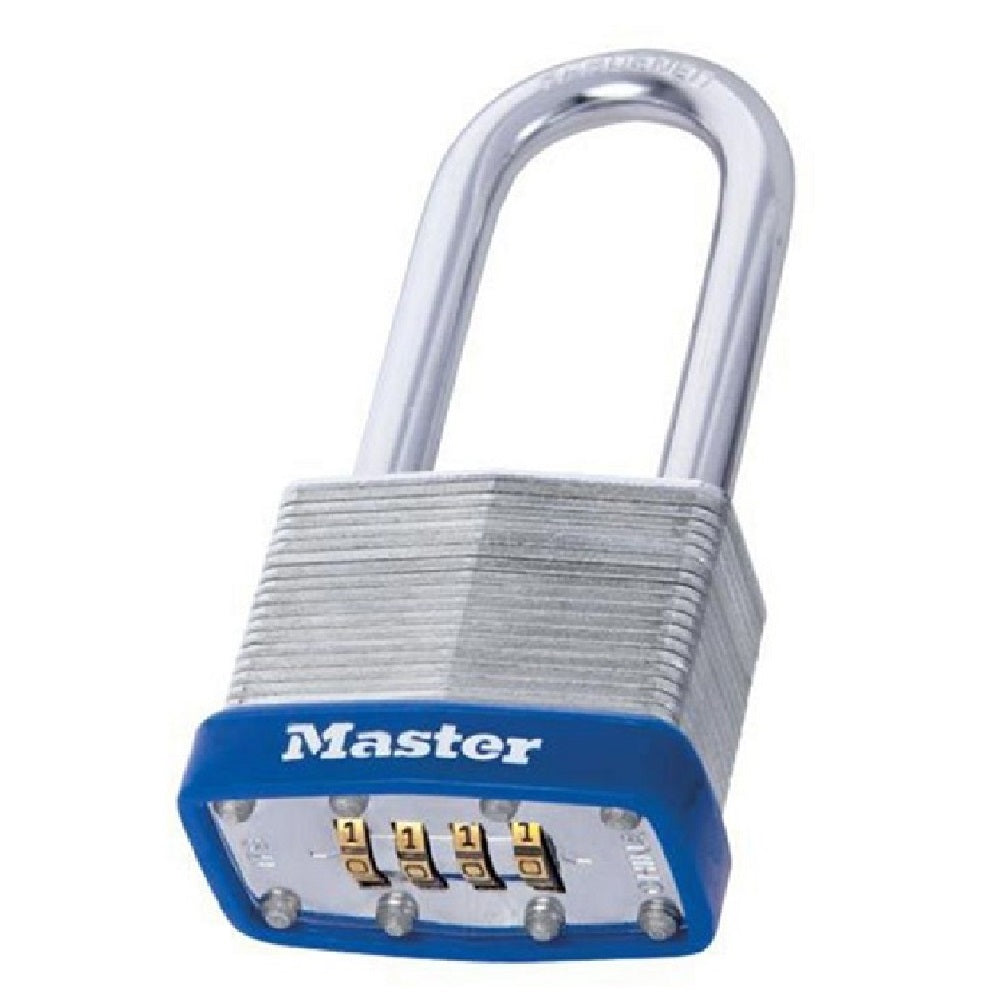 SOLID STEEL COMBO  LONG SHACKLE PADLOCK, RESETTABLE