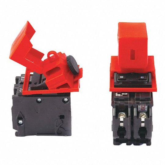 534000NIB0393  BREAKER LOCKOUT, CLAMP-ON W/CLEAT, 480/600V. RED