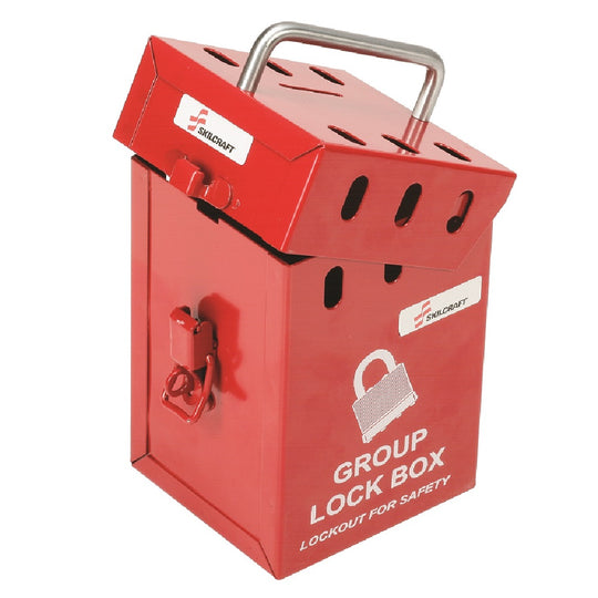 534000NIB0395  MINI GROUP LOCKOUT BOX, RED, 7 PADLOCKS EA