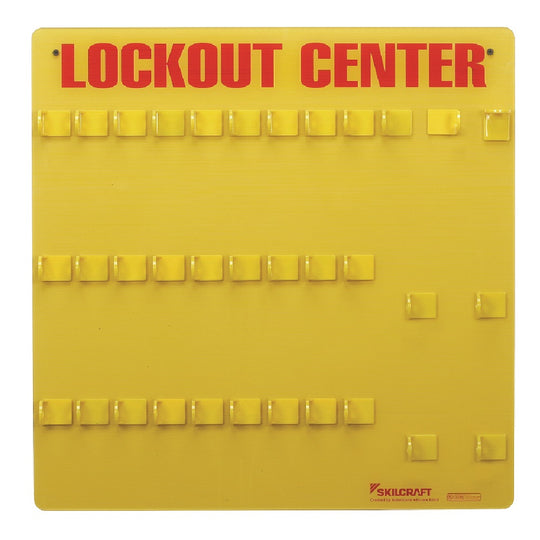 534000NIB0426 LOCKOUT TAGOUT STATION, 28 PADLOCK SLOTS, YELLOW KT