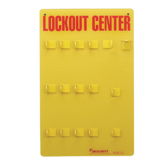 534000NIB0427 LOCKOUT TAGOUT STATION, 12 PADLOCK SLOTS, NOT STOCKED, YELLOW