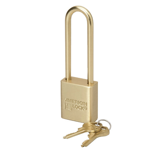 5340015881709 AbilityOne, Padlock, Solid Case, 1.5" Wide Brass, Keyed Differently, 3" Extra-long Shackle, No Chain