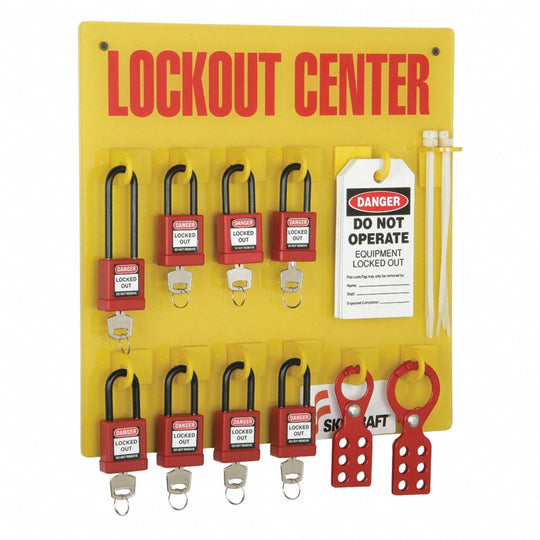 5340016512050 AbilityOne, Lockout/Tagout Station, 8 Padlocks, Fully Stocked Kit