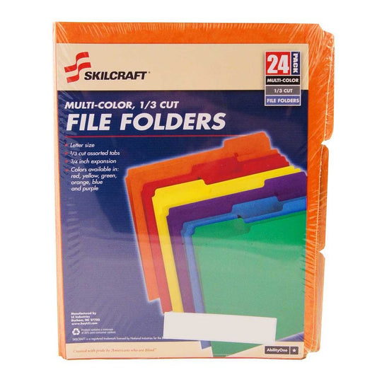 FILE FOLDERS 1/3 CUT, ORANGE  24/PACK