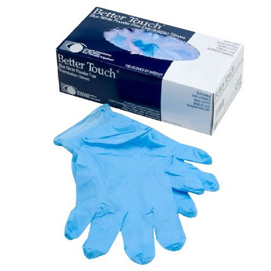 BLUE NITRILE EXAMINATION POWDER-FREE GLOVES, MEDIUM CS