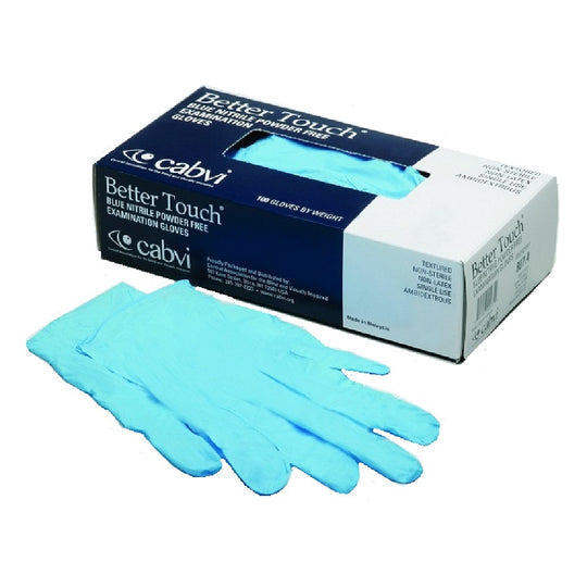 BLUE NITRILE EXAM GLOVES,  POWDER-FREE, LARGE  CS