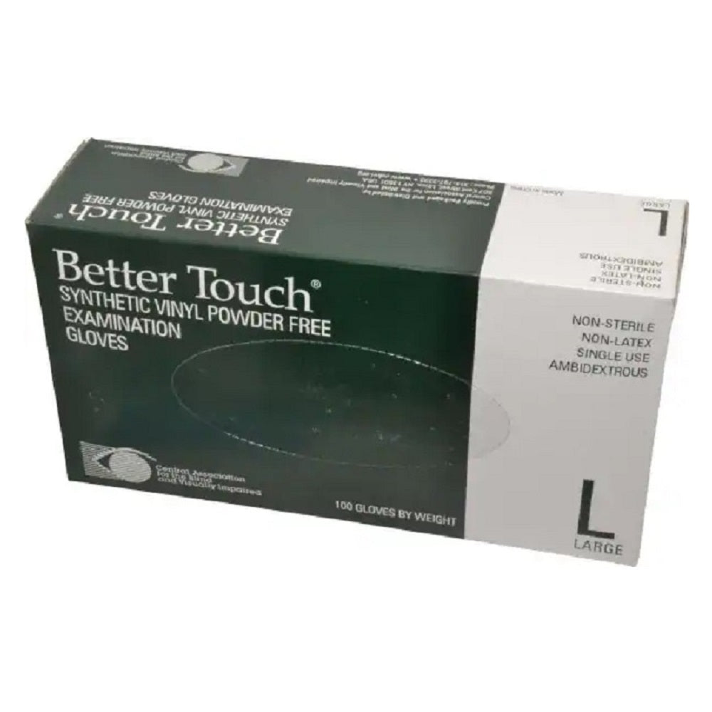 653000NIB0106 VINYL EXAMINATION POWDER-FREE GLOVES, SIZE LARGE BX