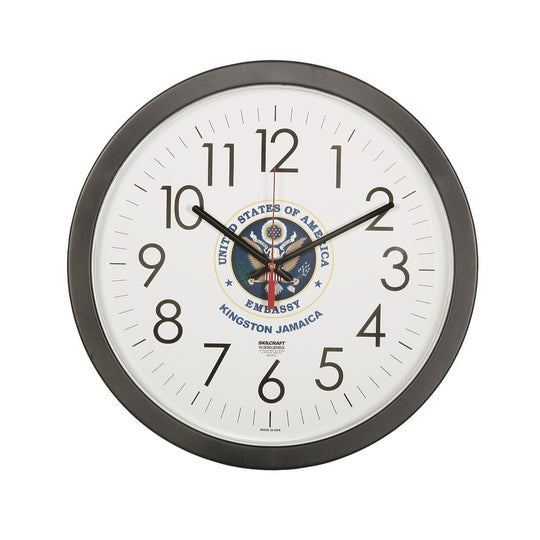 6645016236232 AbilityOne, Clock, Wall, Quartz, Custom Logo, Black, 14.5" Diameter Ea