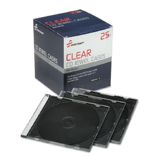 SLIM CD CASE, CLEAR, 25-PACK