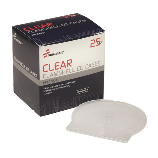 CLAMSHELL CD/DVD CASE, CLEAR  25/PACK