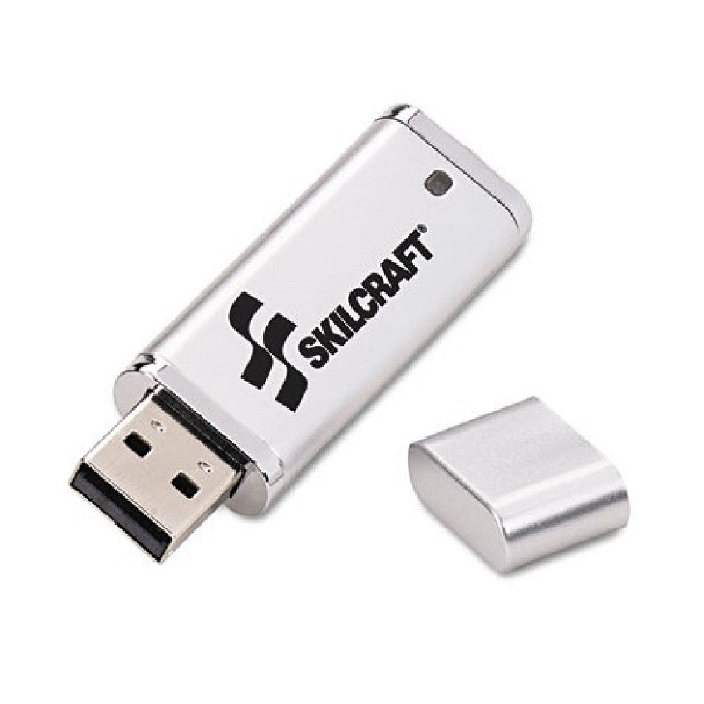 USB FLASH DRIVE, PLUG-AND-PLAY, 4GB, SILVER