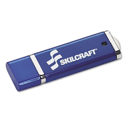 USB FLASH DRIVE, 256-BIT AES ENCRYPTION, 8GB - BLUE