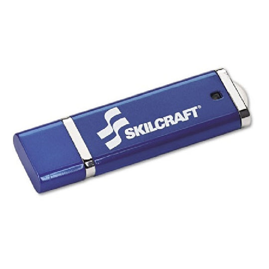 USB FLASH DRIVE, 256-BIT AES ENCRYPTION, 16GB, BLUE