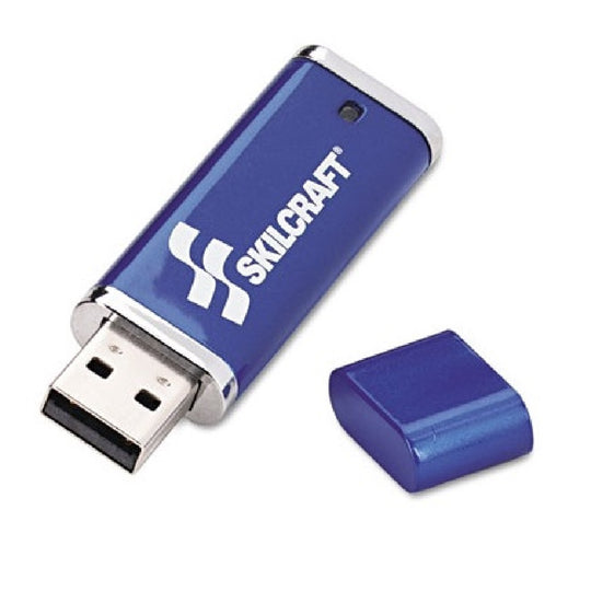 USB FLASH DRIVE, 256-BIT AES ENCRYPTION, 16GB, BLUE