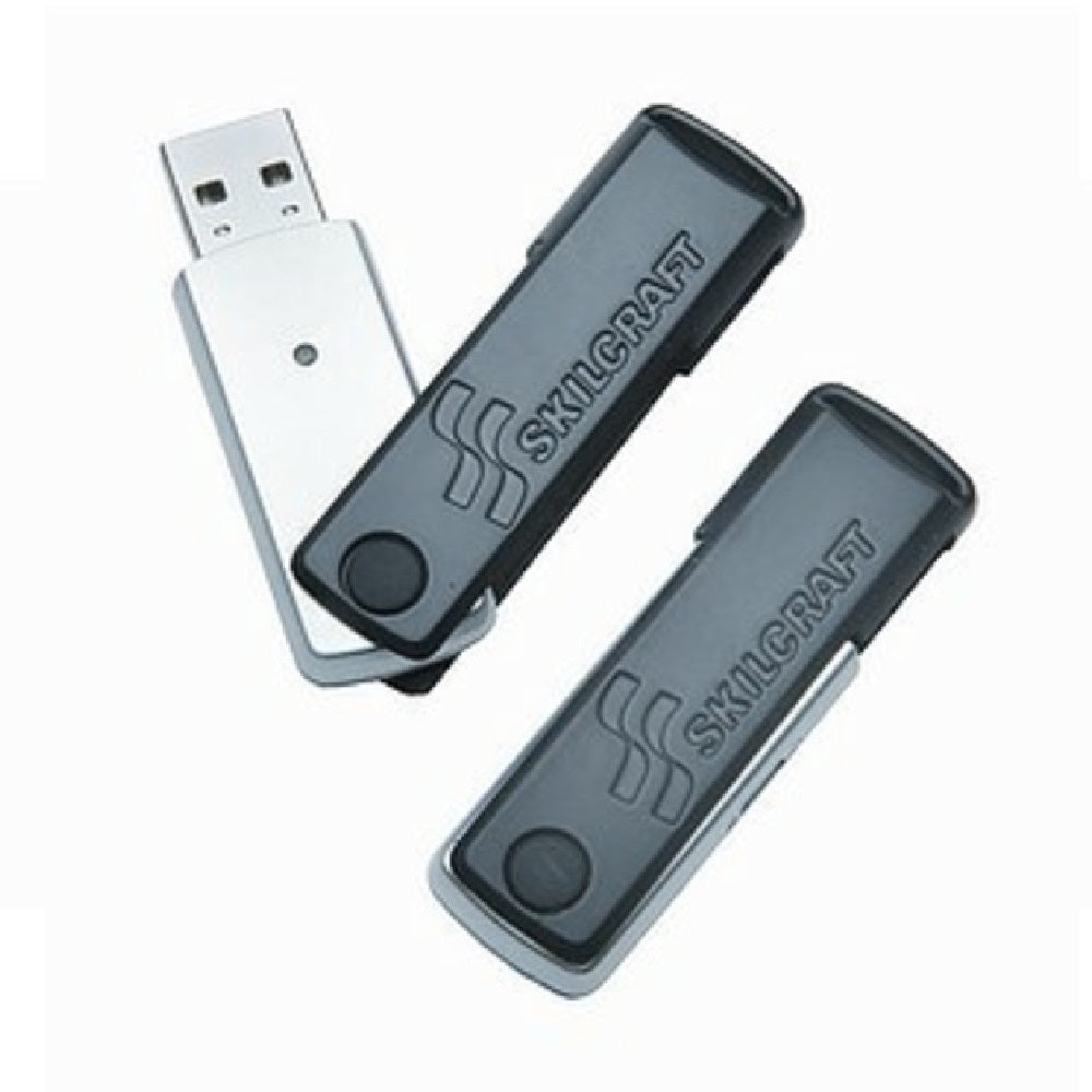 7045015684210 AbilityOne, USB Flash Drive, 256-Bit AES Encryption, Water Resistant, Silver/Black, 8GB Ea