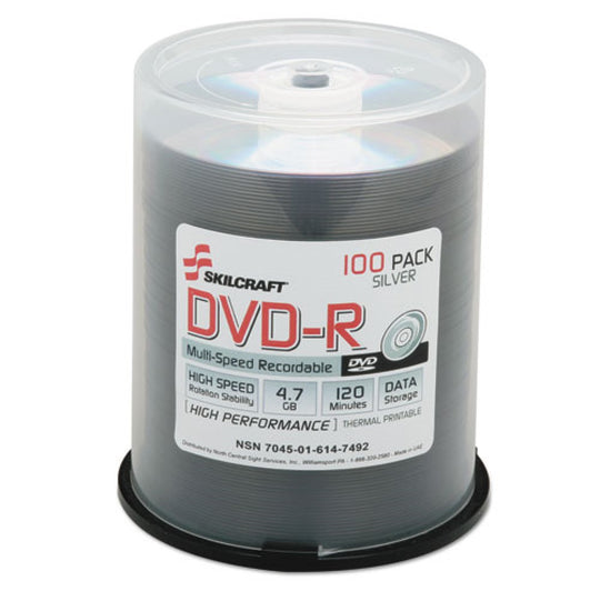 DVD RECORDABLE MEDIA DISCS, DVD-R, 100 PK