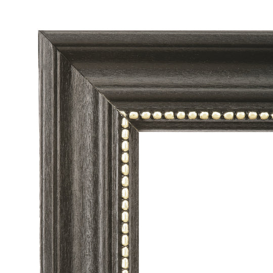 NSN4246489 STYLE F - HARDWOOD FISHISH PICTURE FRAME, BLACK/ W/GOLD BEADED TRIM CS