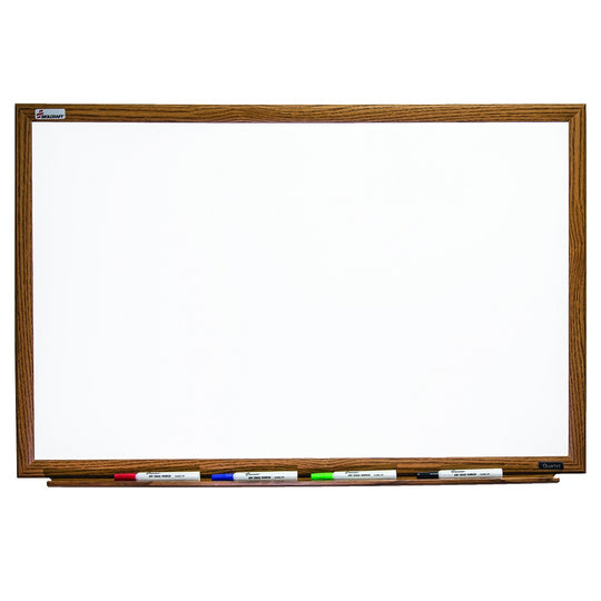 7110013347080 AbilityOne, Magnetic Porcelain Dry Erase Whiteboard, 48" x 36", Oak Finish Frame Ea