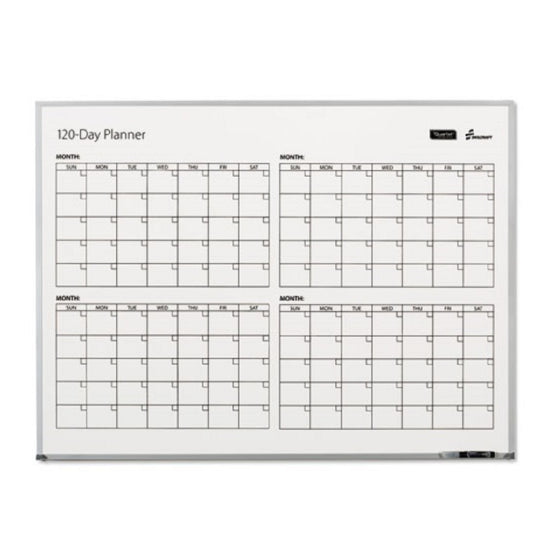 7110016222133, 4-MONTH DRY ERASE UNDATED CALENDAR WHITE, ALUMINUM FRAME EA