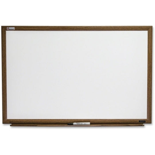 7110016305156 MELAMINE DRY ERASE, WHITE BOARD, OAK FINISH EA