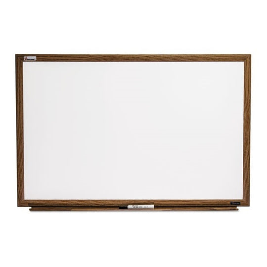 7110016305158 MELAMINE DRY ERASE WHITE BOARD, OAK FINISH FRAME