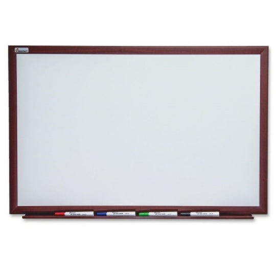 7110016305170 MAGNETIC PORCELAIN DRY ERASE WHITE BOARD, MAHOGANY FINISH FRAME