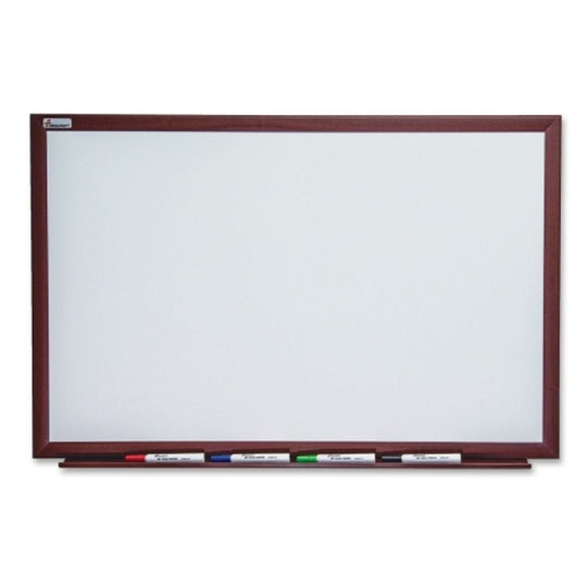 7110016305171 MAGNETIC PORCELAIN DRY ERASE BOARD MAHOGANY FINISH FRAME