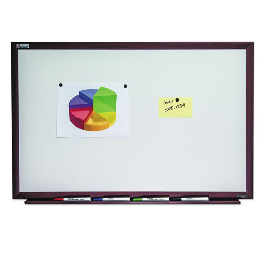 7110016305171 MAGNETIC PORCELAIN DRY ERASE BOARD MAHOGANY FINISH FRAME