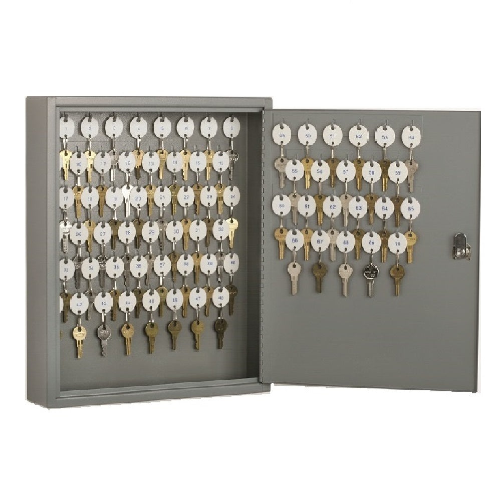 LOCKING KEY CABINET WALL MOUNTING, 70 KEY CAPACITY, GREY EA