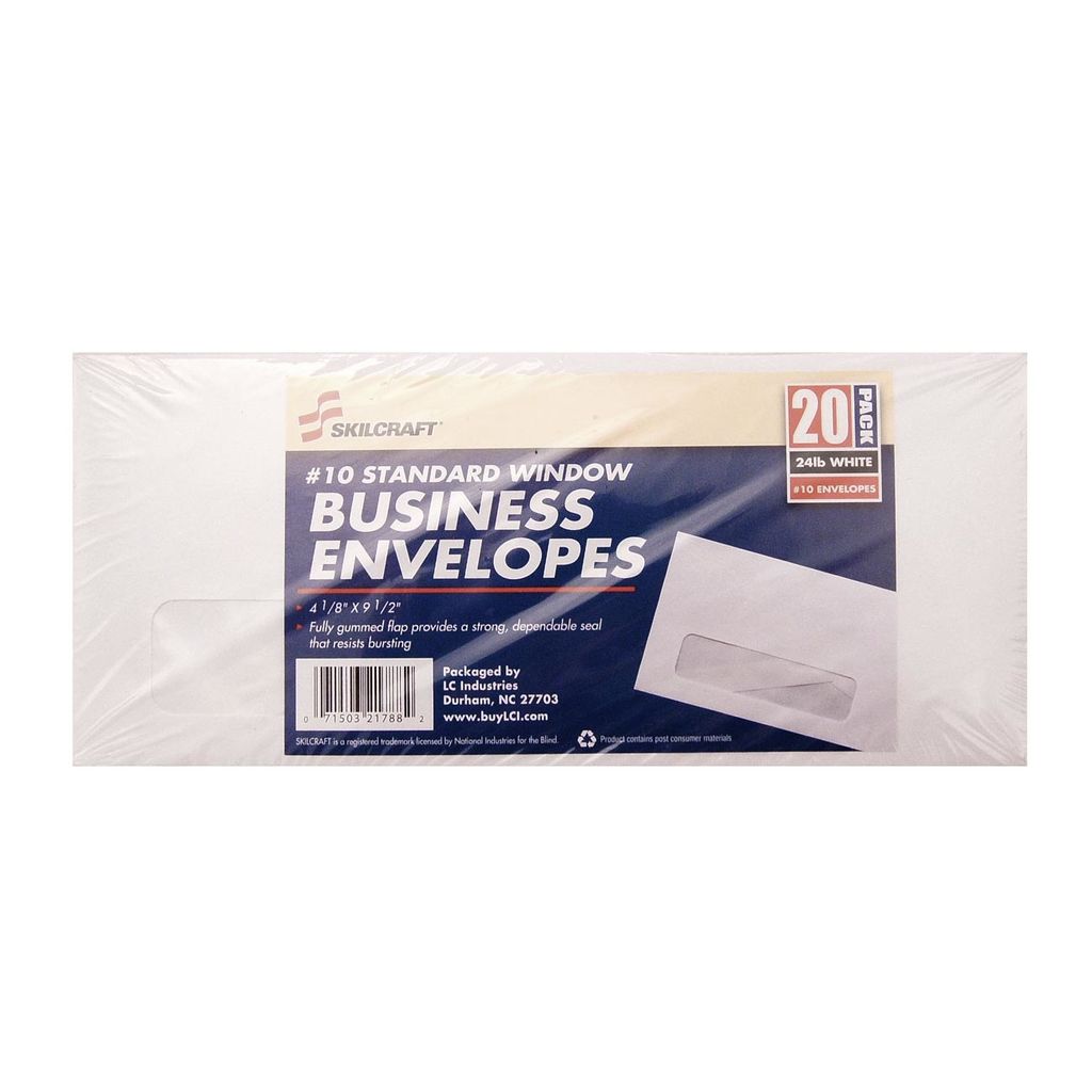 WINDOW BUSINESS ENVELOPES  #10  PK