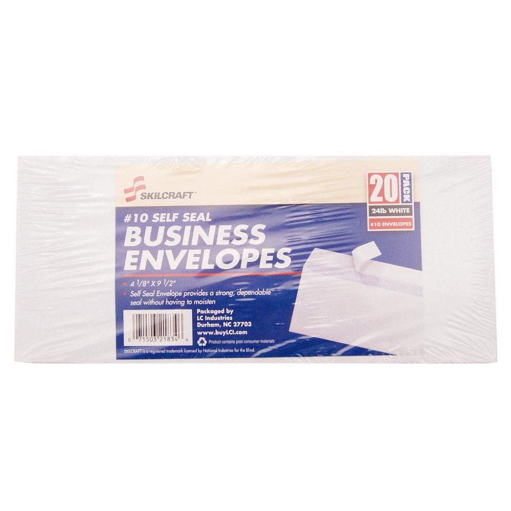 SKILCRAFT® #10 BUSINESS ENVELOPES - 20/PACK