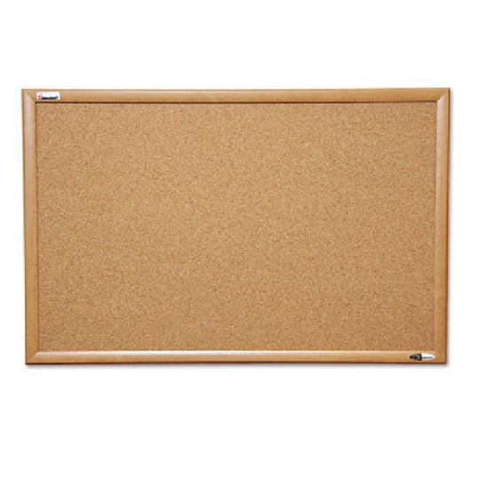 7195012182026 BULLETIN BOARD, NATURAL CORK,OAK FRAME