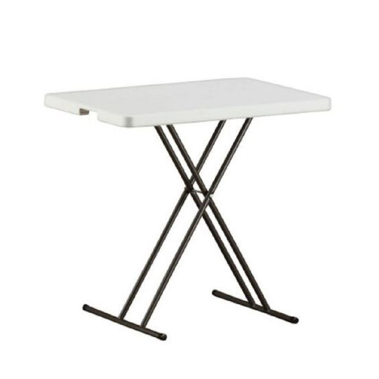 7195016183864 AbilityOne Personal Adjustable Height Folding Table, 30" W x 20" D x 25-28" H - 25 lb Weight Capacity, Platinum Gray Ea