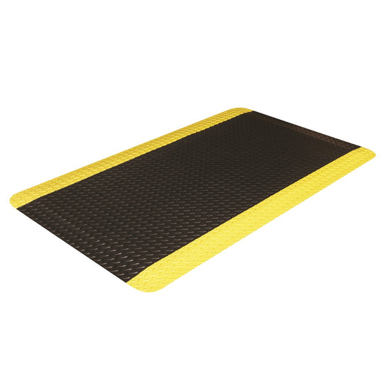 7220016673560 AbilityOne 6673560, Anti-Fatigue Mats, Heavy-Duty Industrial Hard-Top, Black, 2 Yellow Boarder Stripes Ea